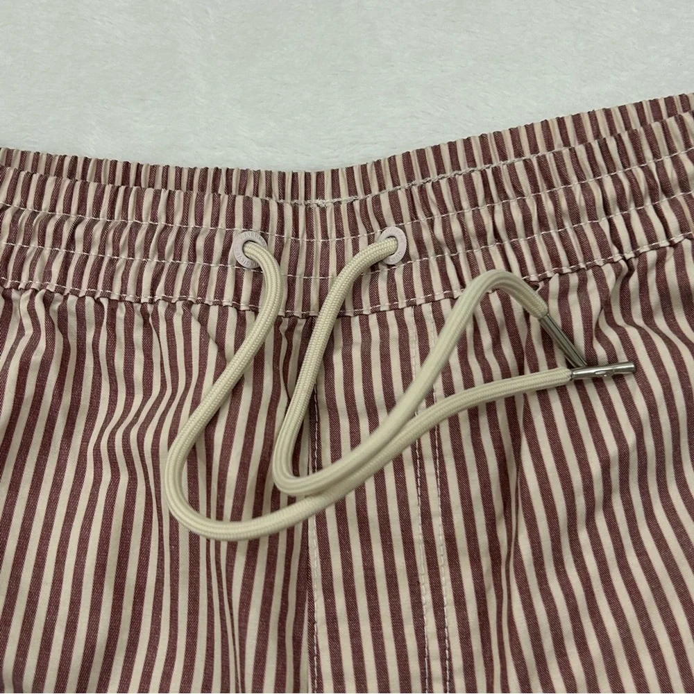 Quiksilver Waterman Collection Burgundy White Striped Swim Trunks Board Short XL